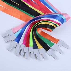 Lanière de couleur mélangée avec pince Bulldog Lanière <span class=keywords><strong>plate</strong></span> en nylon <span class=keywords><strong>pour</strong></span> badges d'identification Étiquettes de nom Porte-carte d'identité - Product Image 2