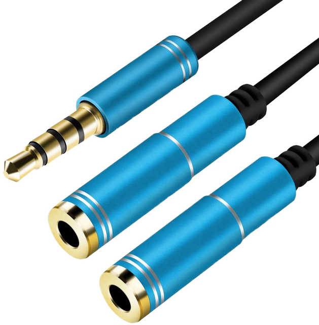 OEM Custom 3.5mm Stereo Audio Splitter Cable, 1 Male to 2 Female Y-Adapter for Headphones/Earphones Sharing
