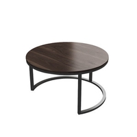 Ensemble de tables à thé rondes en bois massif au design moderne très vendu pour la maison Tables basses pour le salon Meubles en métal