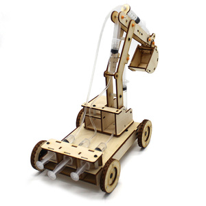 Kit de modelo de excavadora hidráulica de madera para niños, juguete educativo de ciencia STEM, ensamblaje manual, 7-9 años - Product Image 4