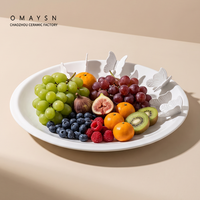 Assiette à fruits en céramique Omaysn, motif chocolat, gris chaud, ensemble d'assiettes en forme de fruit, pour table basse et table à manger