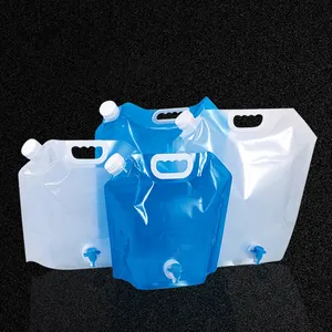 Hiking Camping Tas Air Bir, Tas Wadah Air Plastik Bisa Dilipat Bebas BPA 5L 10 Liter dengan Keran