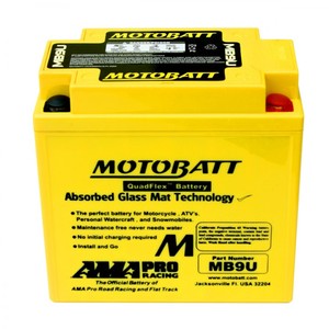 Batería Motobatt MB9U 12V 11Ah AGM para Motocicleta, ATV y Moto de Nieve - Product Image 1