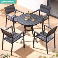 Juego de sillas y mesa de comedor modernas para exteriores, venta al por mayor, muebles de jardín de aluminio para restaurantes, hoteles, parques y patios, uso exterior