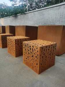 Lámpara LED Moderna para Jardín de Acero Corten, Baliza Decorativa para Caminos, Iluminación de Paisaje Resistente a la Intemperie, Impermeable, Estilo Art Deco - Product Image 6