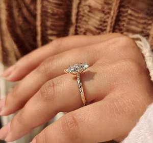 Anillo de Moissanita de 1 Quilate al por Mayor, Oro Blanco Sólido de 14k, Color EF, Claridad VVS1, Joyería de Compromiso, Sin Níquel, Sin Plomo, Clásico - Product Image 2