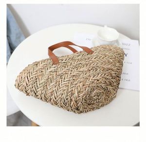 Bolso de Mano de Paja Natural de Diseño Moderno para Mujer, para la Playa, Verano, Moda al Aire Libre - Product Image 6