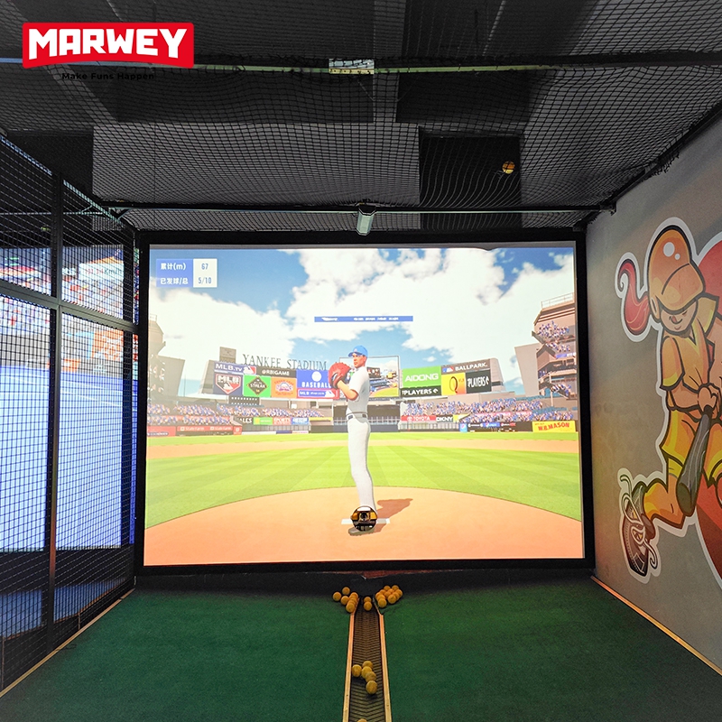 Marwey Indoor Mixed Reality Sports Training Equipment Baseball Simulator Machine Hitting Baseballs Pitching Machines For Sale