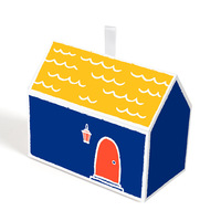 YZ mignon maison forme boîte d'emballage de bonbons secs papier enduit Type de dossier pour gâteau cadeaux boîte carrée UV avantage estampage manipulation