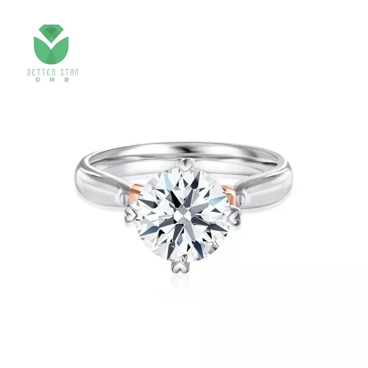 Luxury 9K 14K 18k White Gold Diamond Ring Fine Jewelry Engagement Diamond Ring CVD Synthetic Round Diamond Ring For Women