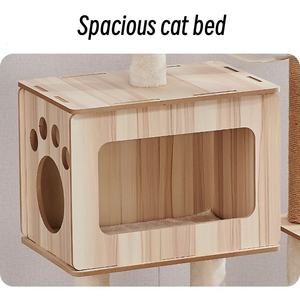 Multi-livello 2 ciotole 2 posatoi gatto condominio gatto arrampicata torre con scala per gatti - Product Image 3