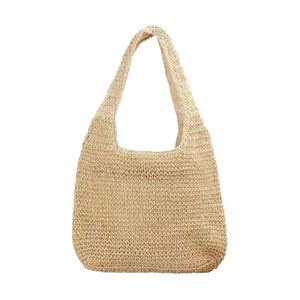 Bolso de mano tejido a mano directamente de fábrica, grande, de paja, arcoíris, con correa de hombro suave, tipo cubo, para uso diario, para mujer, a <span class=keywords><strong>la</strong></span> moda. - Product Image 1
