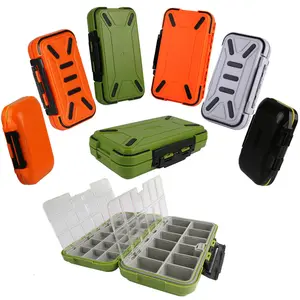 Easy — boîte de rangement en plastique pour matériel de pêche, Double face, 12 compartiments, crochet d'appât, boîte de rangement d'accessoires de pêche