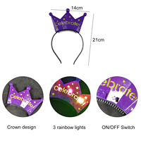 Serre-tête LED personnalisé avec logo imprimé, 3 LED, couronne lumineuse découpée clignotante pour filles, idéal pour les fêtes d'anniversaire, les événements et les professionnels de la planification d'événements (OEM)