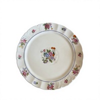 Assiette en céramique de style français, luxe léger, rétro, vintage, à motif floral en dentelle en relief, pour dessert, petit-déjeuner et dîner, compatible micro-ondes, haute qualité