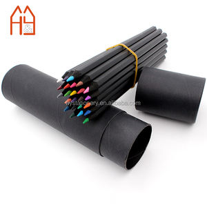 Ensemble de 36 crayons de <span class=keywords><strong>couleur</strong></span> en bois <span class=keywords><strong>noir</strong></span> personnalisables, mine souple, forme hexagonale - Product Image 2