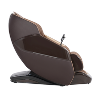Fauteuil de massage corporel OYEAL moderne à gravité zéro 4D SL Track avec pression d'air, shiatsu, chauffage électrique, cuir PU marron, contrôle de la minuterie
