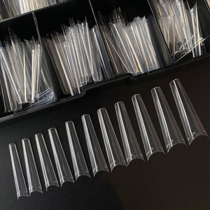 TSZS 420 piezas/caja, puntas de <span class=keywords><strong>uñas</strong></span> postizas con curva en C, media cubierta, transparentes naturales, estilo francés, <span class=keywords><strong>uñas</strong></span> postizas largas <span class=keywords><strong>para</strong></span> salón de <span class=keywords><strong>uñas</strong></span> - Product Image 2