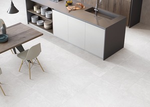 Suelo de baldosas cerámicas de travertino con tono beige cálido y diseño similar a la piedra natural de 600x600 - Product Image 3
