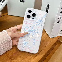 Coque de téléphone rose avec nœud papillon argenté pour iPhone 16 Plus 15 Pro Max 14 13 12 11, coque IMD, étui de protection arrière pour mobile