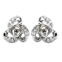 Fournisseur de bijoux de Hong Kong, dernières créations, haute qualité, boucles d'oreilles en or blanc massif 18 carats avec diamants véritables pour fiançailles