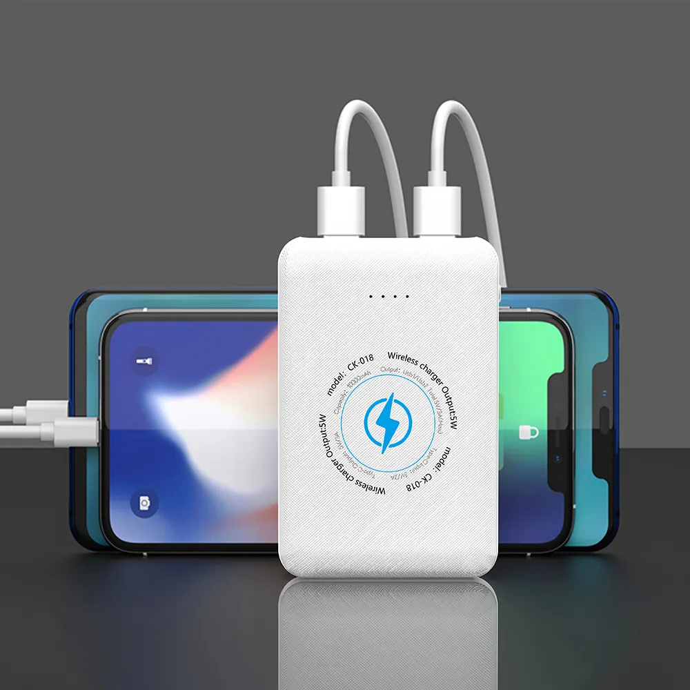 تجدد Powerbank 2000mah المحمول امدادات الطاقة مزدوجة شاحن لاسلكي يو إس بي