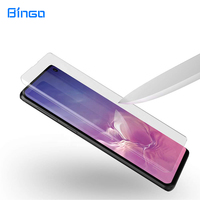 Protection d'écran en verre trempé Heybingo Bingo Liquid 3D incurvé à colle intégrale UV pour S22 Ultra LED Light