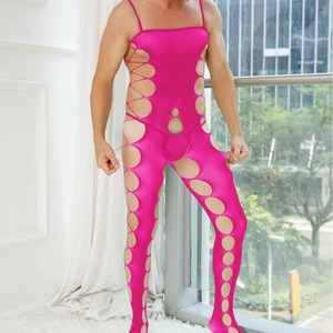 Men Sexy Fishnet Bodysuit Pantyhose Mesh <b>Top</b> <b>Tight</b> <b>Fitting</b> Hollow Out Exotic Dancewear Spring 2024 - Product Image 1