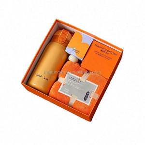 Coffret Cadeau Anniversaire d'Entreprise Personnalisé avec Logo Imprimé : Parapluie en Plastique, Thermos Isotherme, Serviette de Noël, Boîte à Journal Intime - Product Image 6