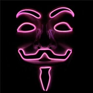 Shenzhen Fabricant Menée Rougeoyante Fête EL Fil Néon <span class=keywords><strong>Vendetta</strong></span> Masque Pour <span class=keywords><strong>V</strong></span> - Product Image 3