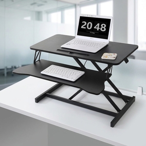 Adjustable Pneumatic Foldable Height-raising Computer Desk <b>Workbench</b> with Minimalist Modern Design PVC Material - Product Image 1