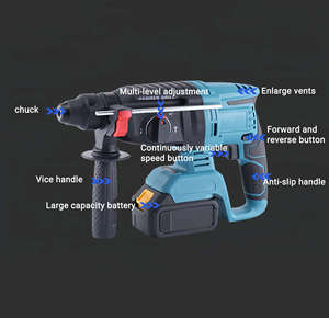 Marteau perforateur rotatif professionnel 24V de qualité industrielle SDS Plus rechargeable à batterie - Product Image 3