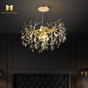 ضوء فاخر بعد الحداثة فندق الموضة غرفة نوم جو غرفة الطعام الشمال دائرة حلقة الكريستال الثريا - Product Image 5