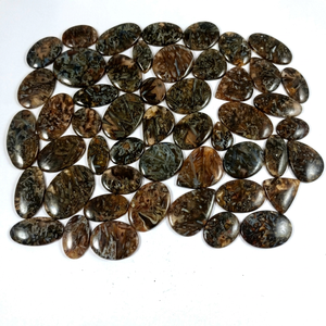 Natural Brown Stick Agate Cabochon Polished Loose Gemstone for Jewelry Making Mix Shape Wholesale Lot - Product Image 1