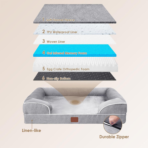 Camas de Lujo para Perros, Impermeables, con Base Antideslizante, Sofá Cama para Perros, Hundebett, Espuma Viscoelástica, Cama Ortopédica Grande para Perros - Product Image 5