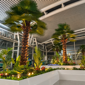 Palmier artificiel géant ignifuge B1 de 10 m, faux palmier Washingtonia K/D, grande plante artificielle pour la décoration de projets de centres commerciaux - Product Image 1