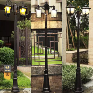 European Classic 2 Heads Garden <strong>Lights</strong> Outdoor <strong>Street</strong> <strong>Light</strong> Modern <strong>Vintage</strong> Garden Pole Lamp Post E27 for Yard Landscape Lighting - Product Image 4