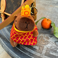 Porte-clés en peluche Capybara mignons avec tenues interchangeables, fourrure douce et moelleuse, idéaux comme pendentifs de sac et de jolis petits cadeaux de vacances