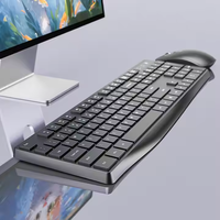 Tam boyut 104 tuşları 2.4G ofis sessiz bilgisayar klavye multimedya kablosuz klavye ve fare Combo PC Tablet Laptop için