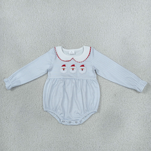 Vestido Casual Navideño de Seda Láctea para Niñas, Ecológico, con Bordado de Cara de Santa Claus, a la Moda, con Pelele a Juego - Product Image 6