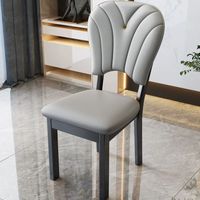Chaise de salle à manger en bois massif démontable, style luxe discret, dossier crème, design moderne et minimaliste, idéale pour hôtels