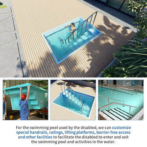 Grande rampe de sécurité latérale pour piscine handicapée balustrade piscine <span class=keywords><strong>spa</strong></span> accès sans obstacle fibre de verre grande piscine extérieure - Product Image 5