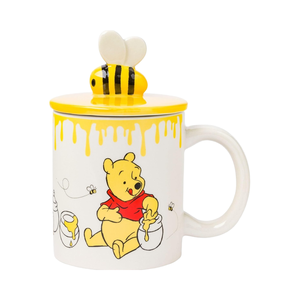 แก้วเซรามิกลายหมีน้อยขนาด18ออนซ์พร้อมฝา3D สลักรูปผึ้งฉากกินน้ำผึ้ง - Product Image 3