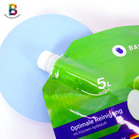 Sac liquide biodégradable en plastique de bec de vin de 5 litres pour le sac liquide de détergent