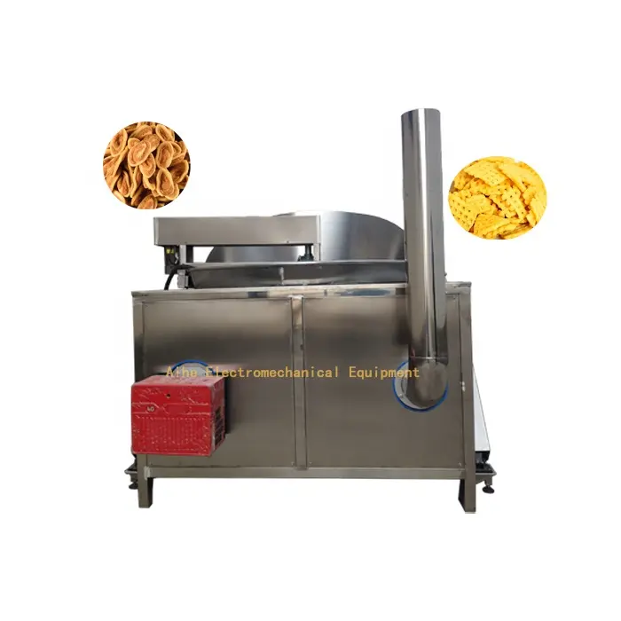 Fritadeira elétrica comercial personalizada para alimentos, frigideira de feijão verde, cesta flip contínua, máquina de fritar feijão largo