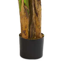 Décoration de jardin d'intérieur, plante artificielle en pot, arbres verts, bonsaï, triple palmier Areca artificiel