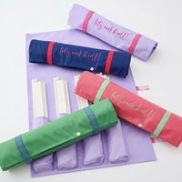 Sac de rangement personnalisé pour pousseurs de Mahjong américain, étui portable enroulable pour pousseurs de tuiles de Mahjong, pochette en feutre pour support de Mahjong
