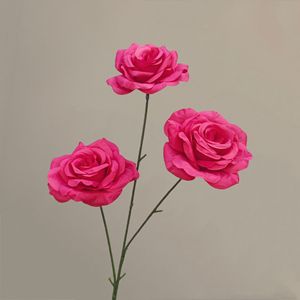 Flores Artificiales de Seda Roja Rosa, Hechas a Mano, de Larga Duración, Mezcla de Orquídeas, Hortensias y Lirios para Coronas - Product Image 6