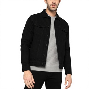 Men Vintage Denim <b>Jacket</b> <b>Linen</b>/Cotton Blend Patchwork Detail Light Wash Washable Casual Outerwear Autumn/Spring Season OEM - Product Image 1
