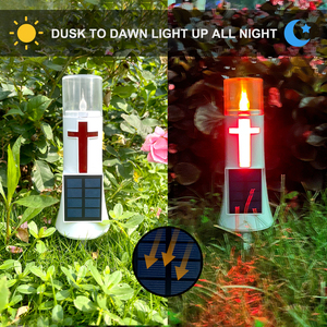 带花架的太阳能墓地灯 IP65 防水户外墓地纪念蜡烛吊灯 - Product Image 6